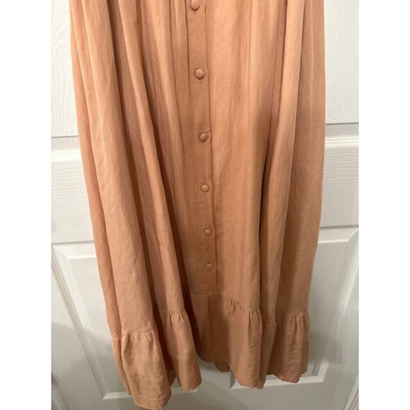Mable Boah Boho Ruffle Sleeve Detail Button Back Reversible Midi Dress Salmon, S - Picture 10 of 10